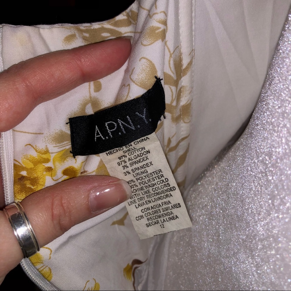 Vintage A.P.N.Y. White Floral Tea Dress - Picture 5 of 7